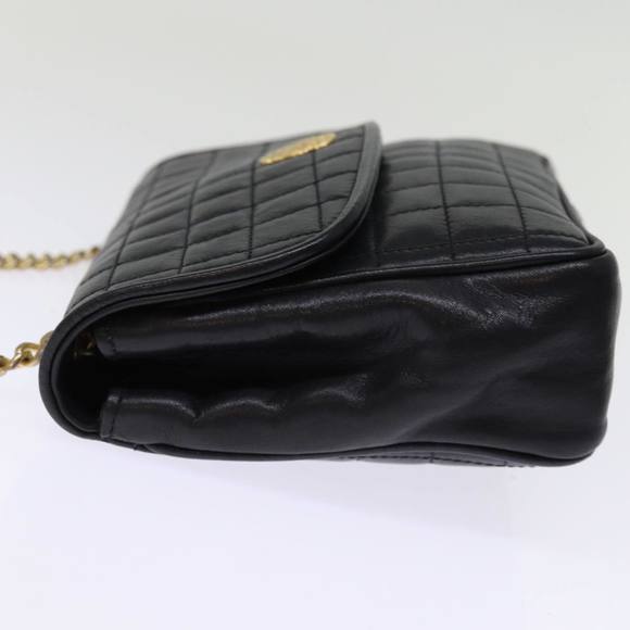 CELINE Chain Shoulder Bag Leather Black Auth 75054 - Picture 3 of 16